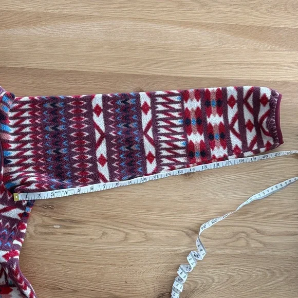 Patagonia Red Multi Patterned Fleece Quarter-Zip - Picture 7 of 7